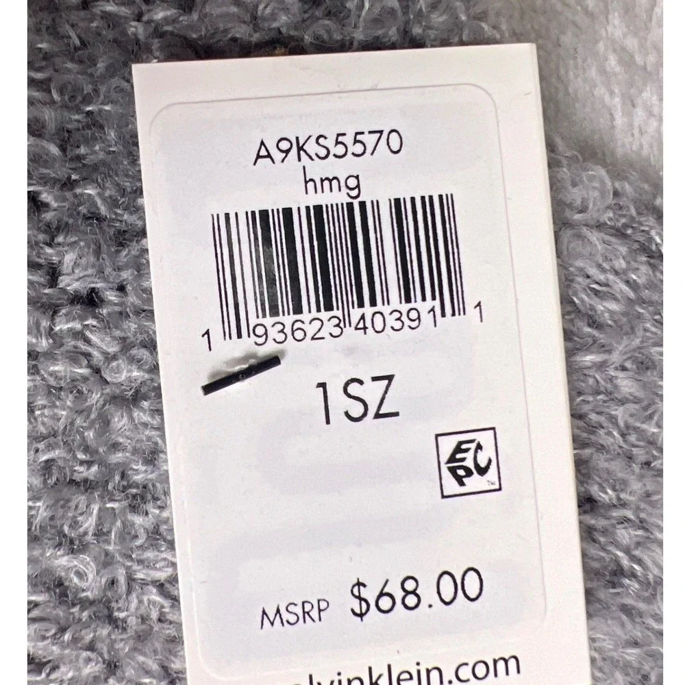 Calvin Klein Striped Knit Scarf Mint Green Turquoise Gray Black Wool Blend NWT